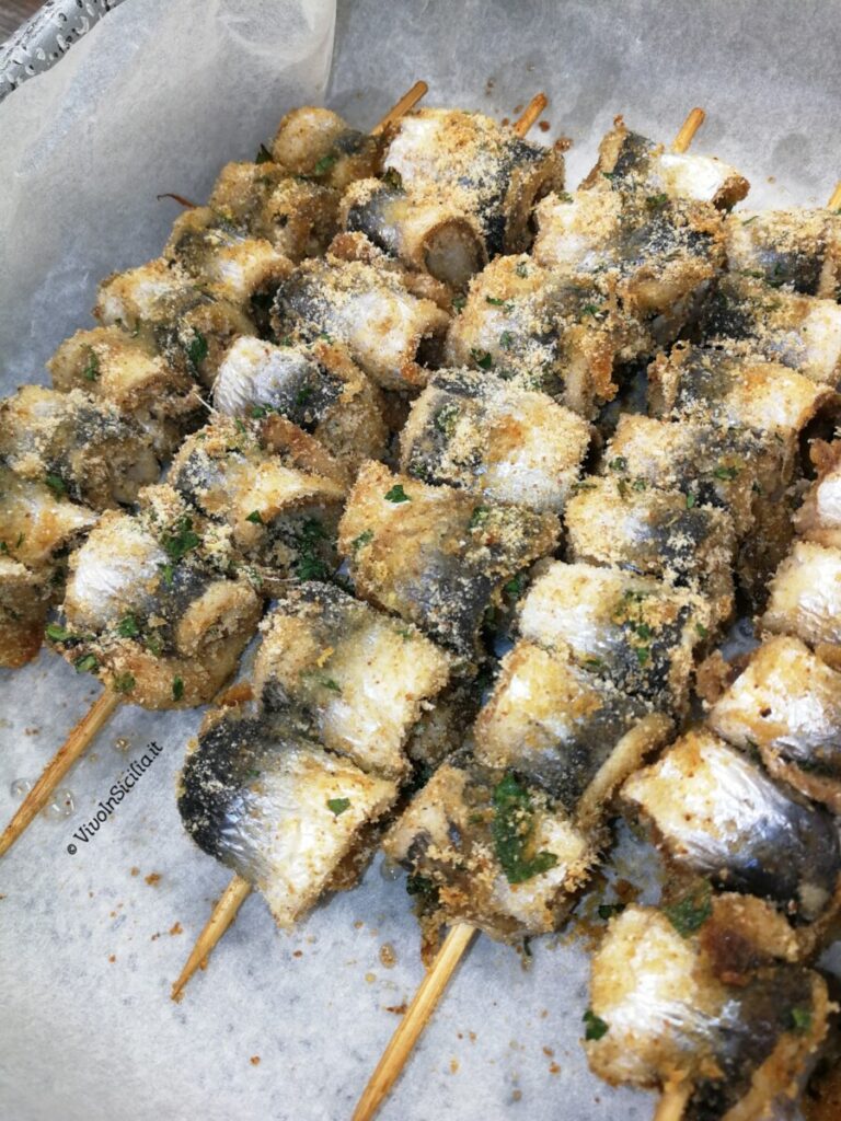 Spiedini di sarde al forno