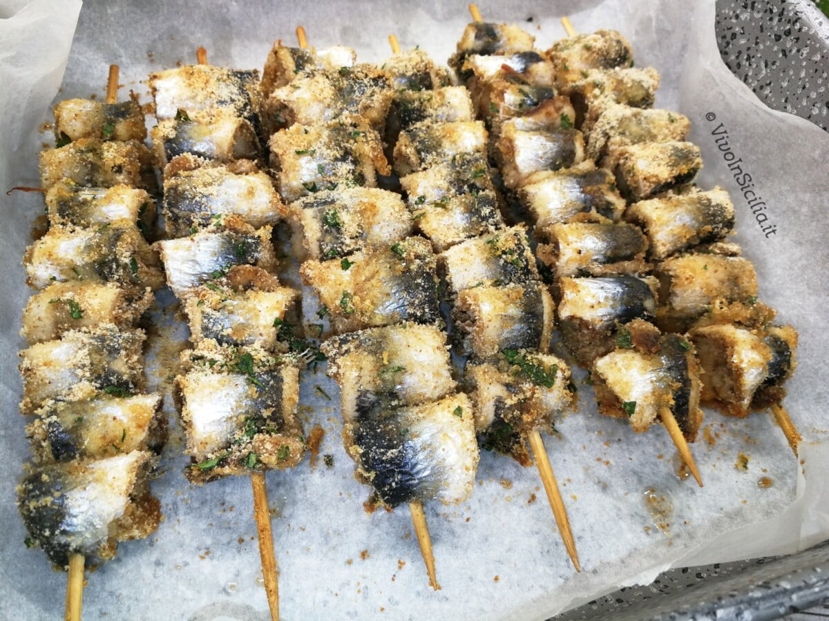 Spiedini di sarde al forno