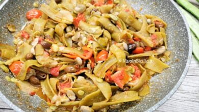 Baccelli di fave in padella