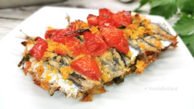 Alici al forno ripiene con pomodorini